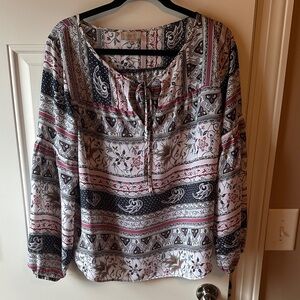LOFT Multicolor Patterned Blouse